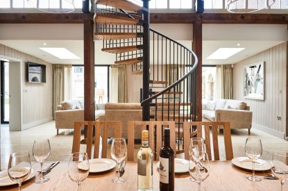 Open plan living space at Campolina Stable, Northumberland