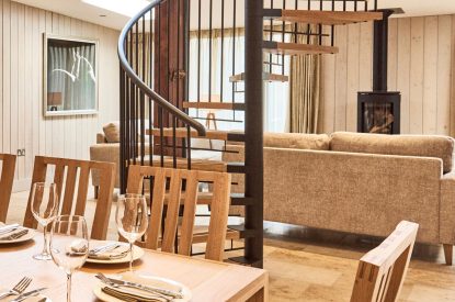 The spiral staircase at Caspian House, Northumberland