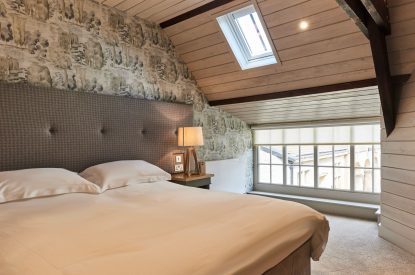 A king size bedroom at Caspian House, Northumberland