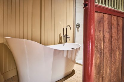 The free standing bath at The Steed, Northumberland