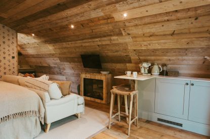 The living space at Thyme Pyggy, North Wessex Downs 