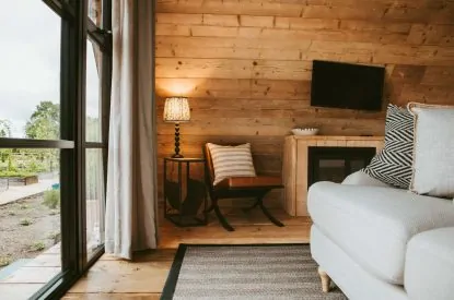 The living space at Sage Pyggy, Hampshire