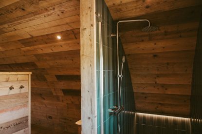The shower room at Rosemary Pyggy, Hampshire