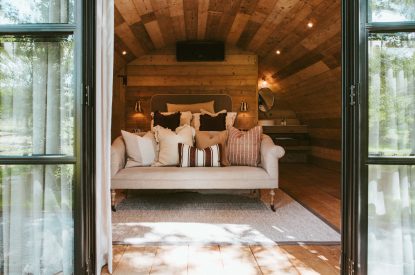 The seating area at Basil Pyggy, Hampshire