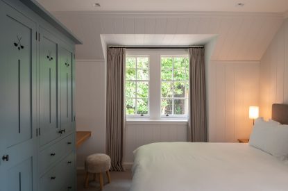 A super king size bedroom at Muirfield Green, East Lothian
