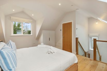 The super king size bedroom at The Little House in Oxwich, Gower