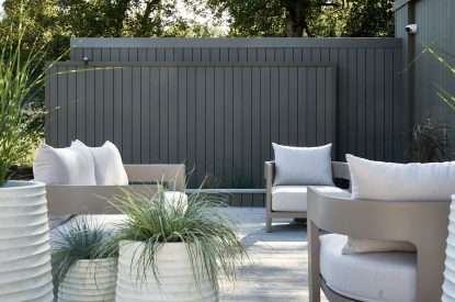 Outdoor seating area at Edgewater House, Hampshire