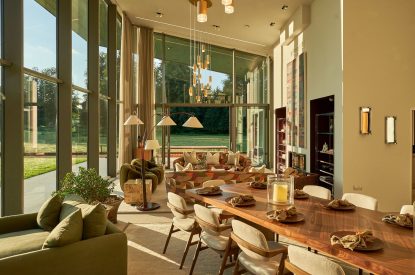 Open plan living space at Edgewater House, Hampshire