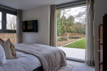 A king size bedroom at Edgewater House, Hampshire