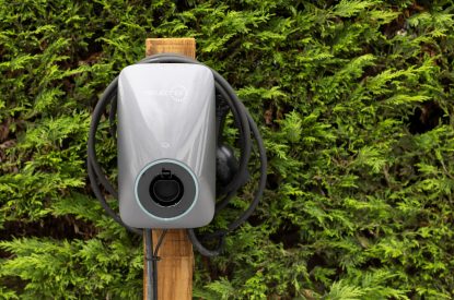 The EV charger at Oxwich Retreat, Gower