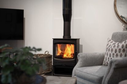 The wood burner at The Painswick Retreat, Cotswolds