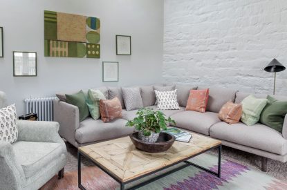 The lounge at The Painswick Retreat, Cotswolds