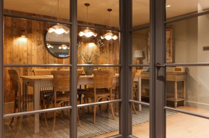 The dining room at The Painswick Retreat, Cotswolds
