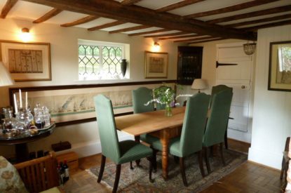 The dining room at Hamble Riverside Cottage, Old Bursledon, Hampshire