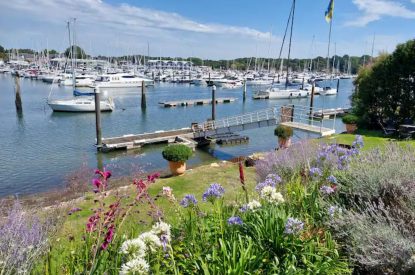 Riverside views at Hamble Riverside Cottage, Old Bursledon, Hampshire