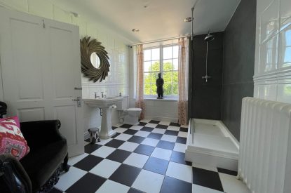A bathroom at Chulmleigh Manor, Devon