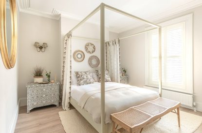 A king size bedroom at Coral House, Dorset