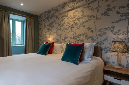 A king size bedroom at Bramble Cottage, Somerset