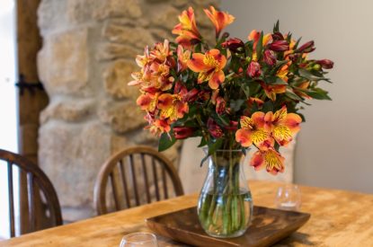 The dining table at Elm Tree Cottage, Somerset