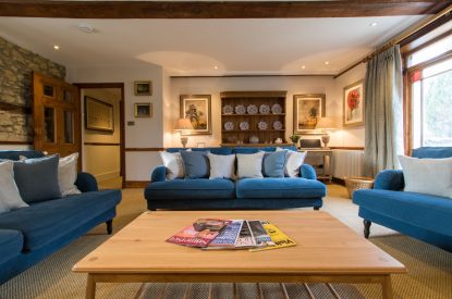 The living room at Hawthorn Farmhouse, Somerset
