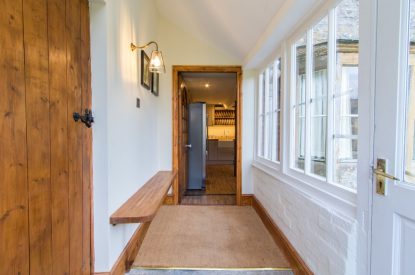 The hallway at Hawthorn Farmhouse, Somerset