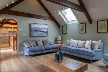 The living room at Poppy Cottage, Somerset
