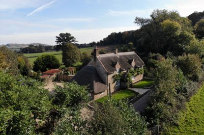 The view of The Thatched Cottage, Somerset