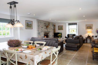 The living space at Burnside Farmhouse, Perthshire