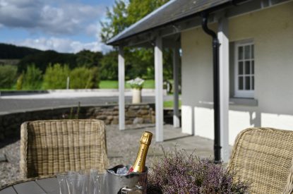 Outdoor dining at Burnside Farmhouse, Perthshire