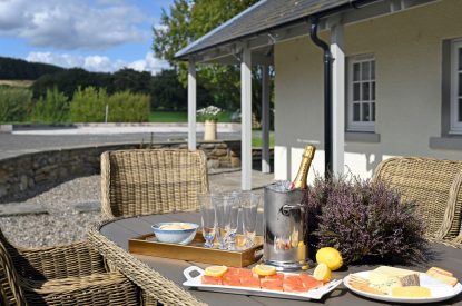 Outdoor dining at Burnside Farmhouse, Perthshire