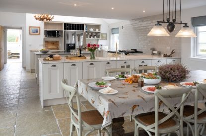 The dining kitchen at Burnside Farmhouse, Perthshire