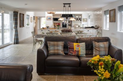 The living room at Burnside Farmhouse, Perthshire