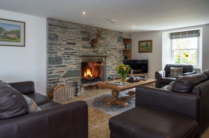 The living room at Burnside Farmhouse, Perthshire