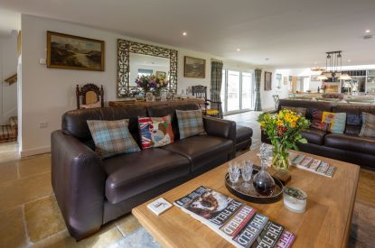 The living room at Burnside Farmhouse, Perthshire