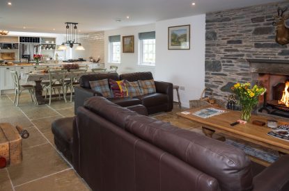 The living room at Burnside Farmhouse, Perthshire