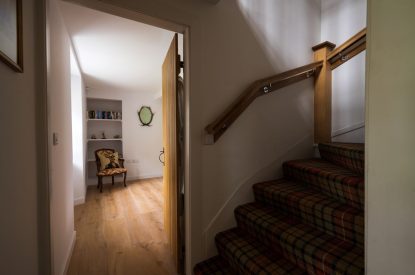 The staircase at Burnside Farmhouse, Perthshire