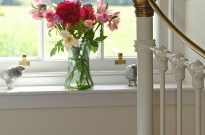 A king sized bedroom at Burnside Farmhouse, Perthshire
