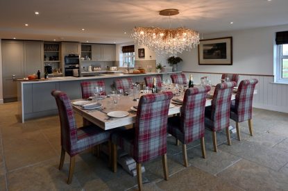 The dining table at Fernbrae Farmhouse, Perthshire