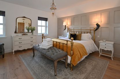 A king sized bedroom at Fernbrae Farmhouse, Perthshire