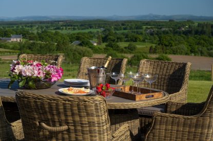 Outdoor dining at Fernbrae Farmhouse, Perthshire