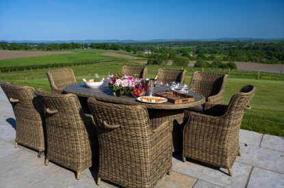 Outdoor dining at Fernbrae Farmhouse, Perthshire
