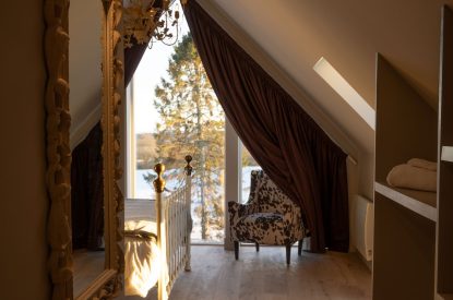 A king sized bedroom at Braeview Steading, Perthshire