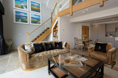 The living room at Laverin Cottage, Perthshire