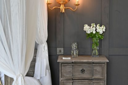 The king sized bedroom at Laverin Cottage, Perthshire