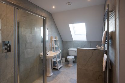 The bathroom at Laverin Cottage, Perthshire