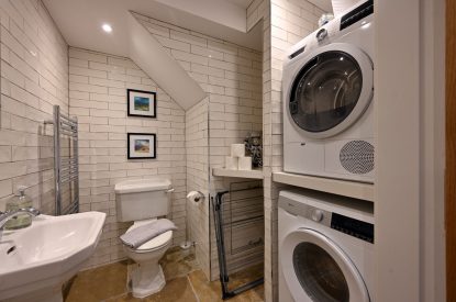 The utility room at Laverin Cottage, Perthshire
