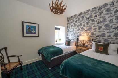 The twin bedroom at Tayburn Cottage, Perthshire