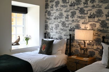 The twin bedroom at Tayburn Cottage, Perthshire