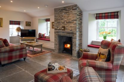 The living room at The Highland Croft, Perthshire