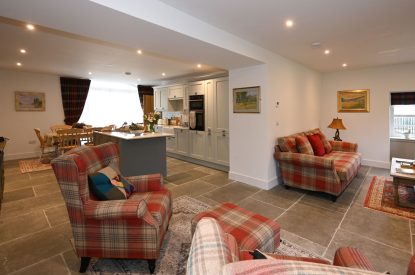 The living room at The Highland Croft, Perthshire